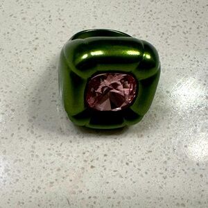 Swarovski pink and green ring